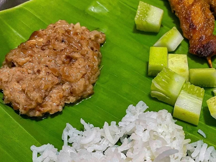 Authentic Malaysian peanut satay sauce Kuah Kacang