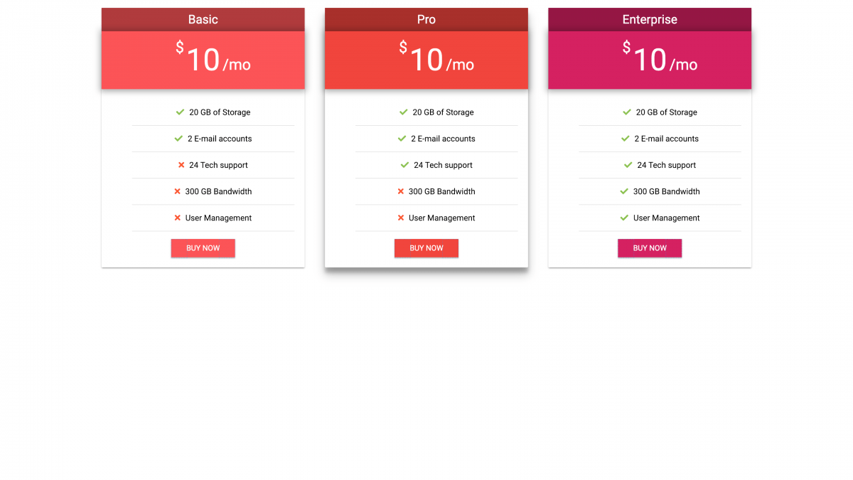 Pricing Table Codepen 49 Css Tables W3tweaks Com