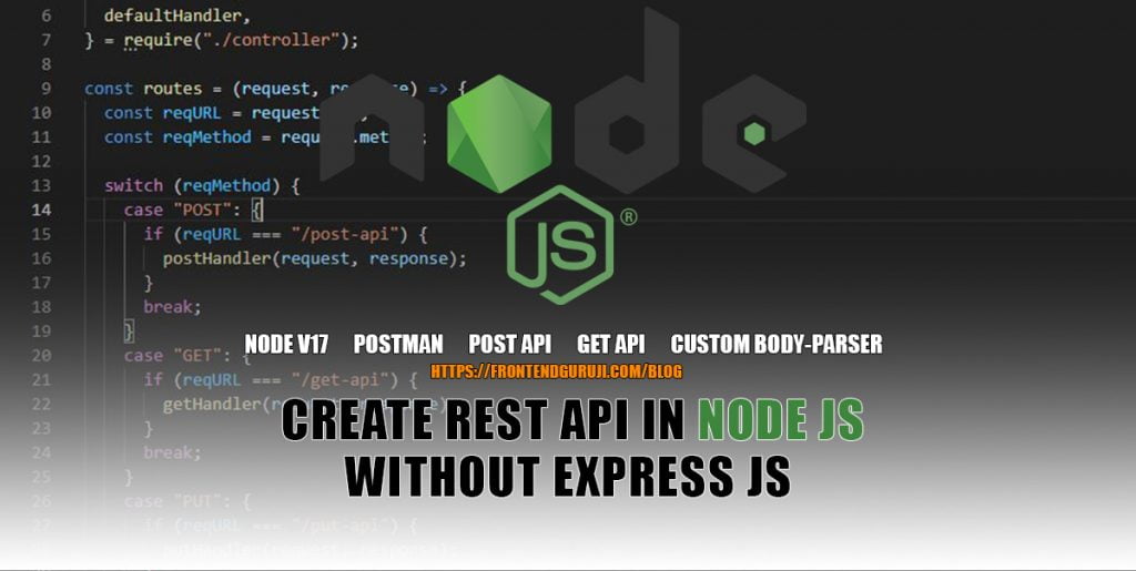 How to create API in NodeJS without Express JS