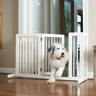 Frontgate Sliding Pet Gate White Wash/Mahogany Wash from Frontgate for 179.40
