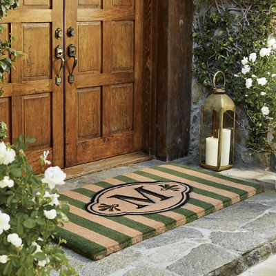 Ameile Cabana Stripe Monogrammed Mat Frontgate