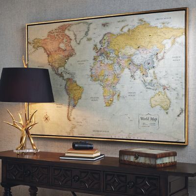 Heirloom Antiqued Linen Map Frontgate