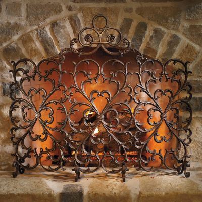 Castiron Scrollwork Fireplace Screen with Arch Frontgate