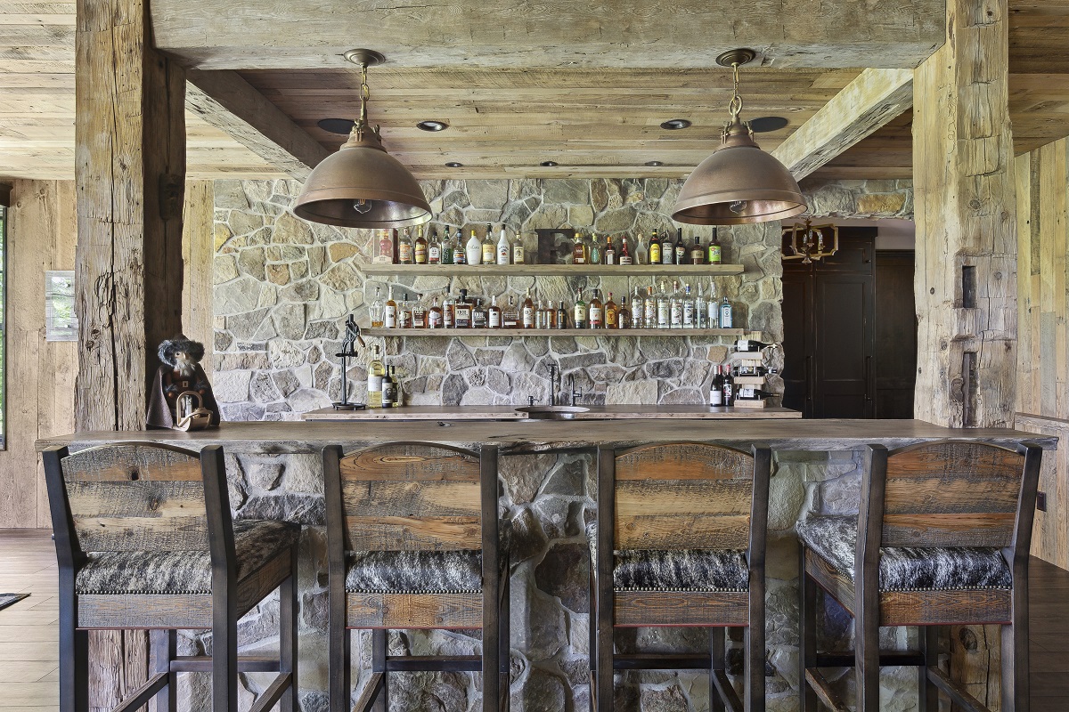 Monticello Rustic Basement Remodel Frontier Custom Builders