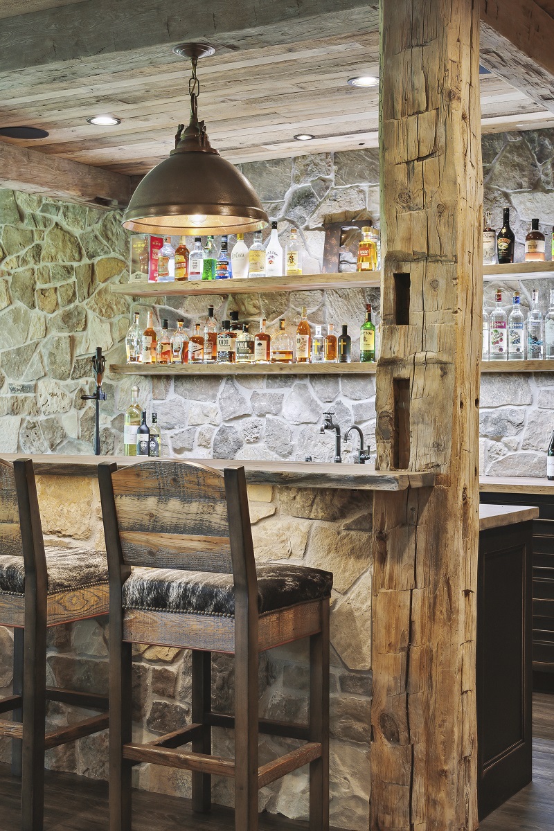 Monticello Rustic Basement Remodel Frontier Custom Builders