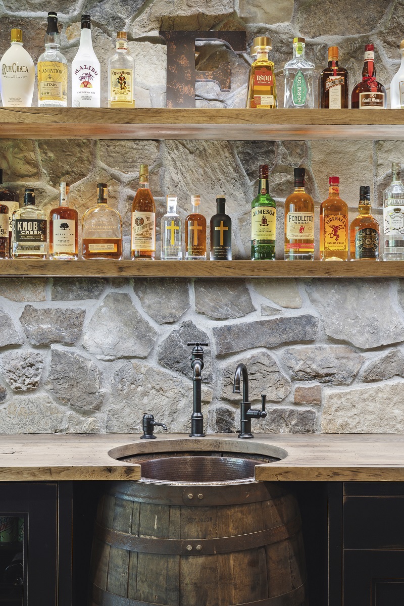 Monticello Rustic Basement Remodel Frontier Custom Builders