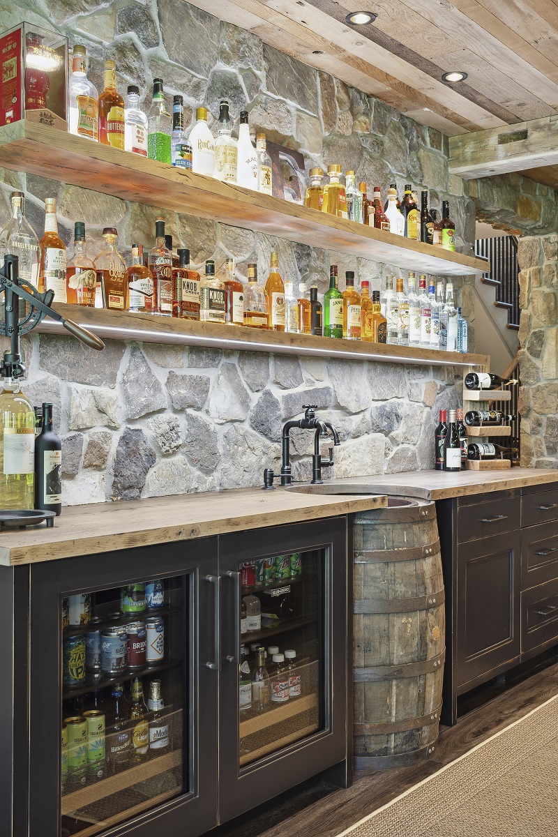 Monticello Rustic Basement Remodel Frontier Custom Builders