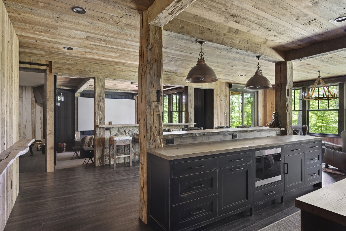 Monticello Rustic Basement Remodel Frontier Custom Builders