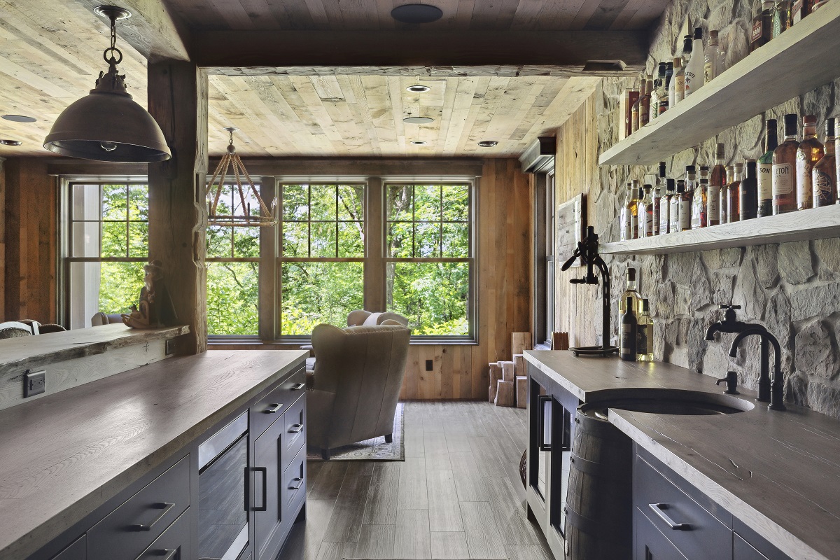 Monticello Rustic Basement Remodel Frontier Custom Builders