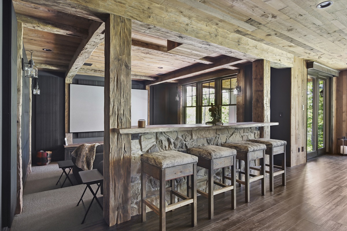 Monticello Rustic Basement Remodel Frontier Custom Builders