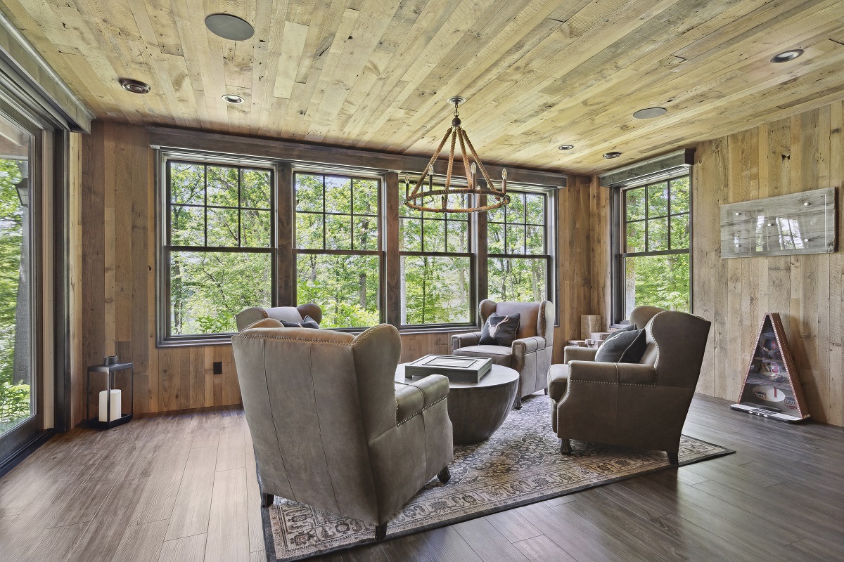 Monticello Rustic Basement Remodel Frontier Custom Builders