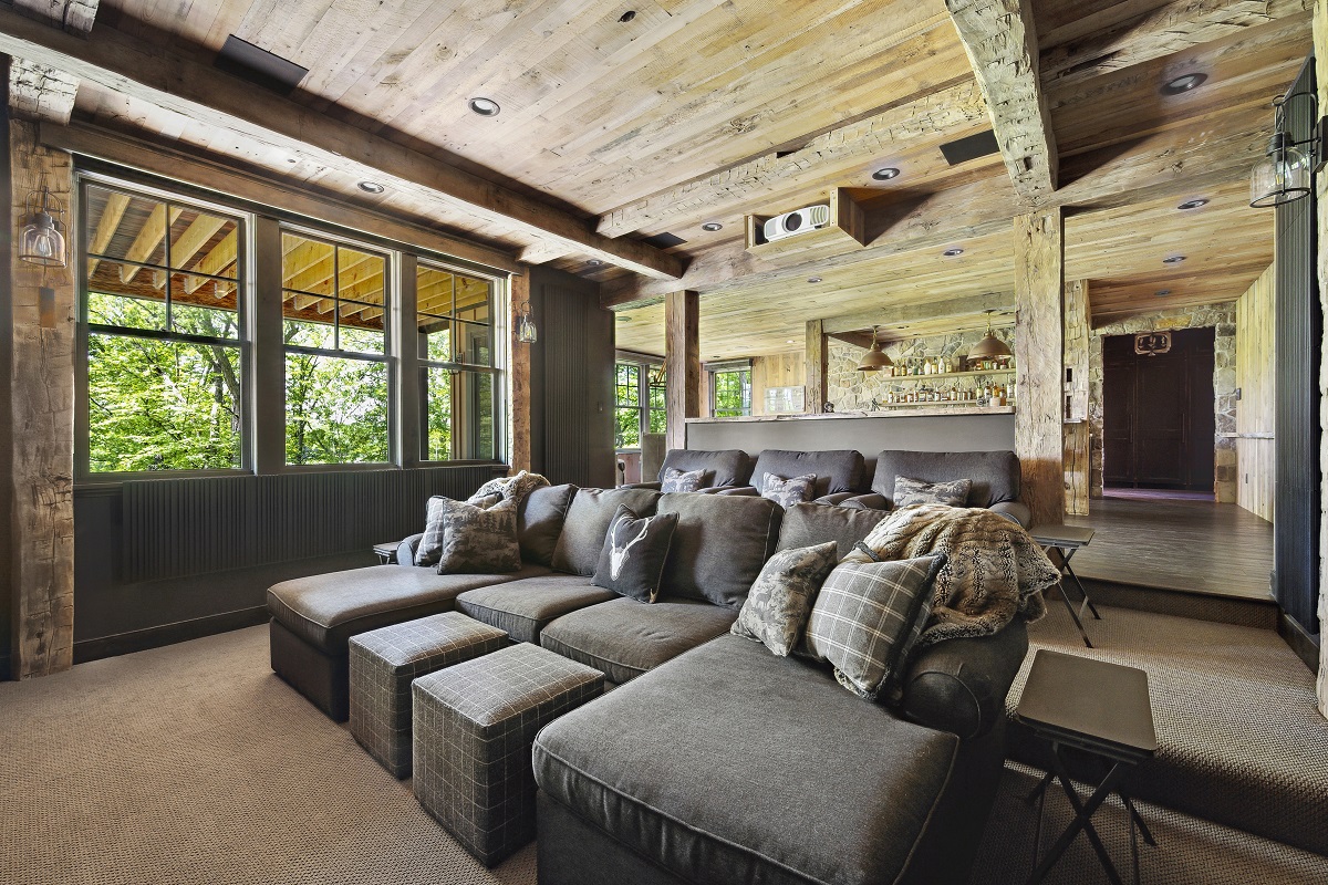 Monticello Rustic Basement Remodel Frontier Custom Builders