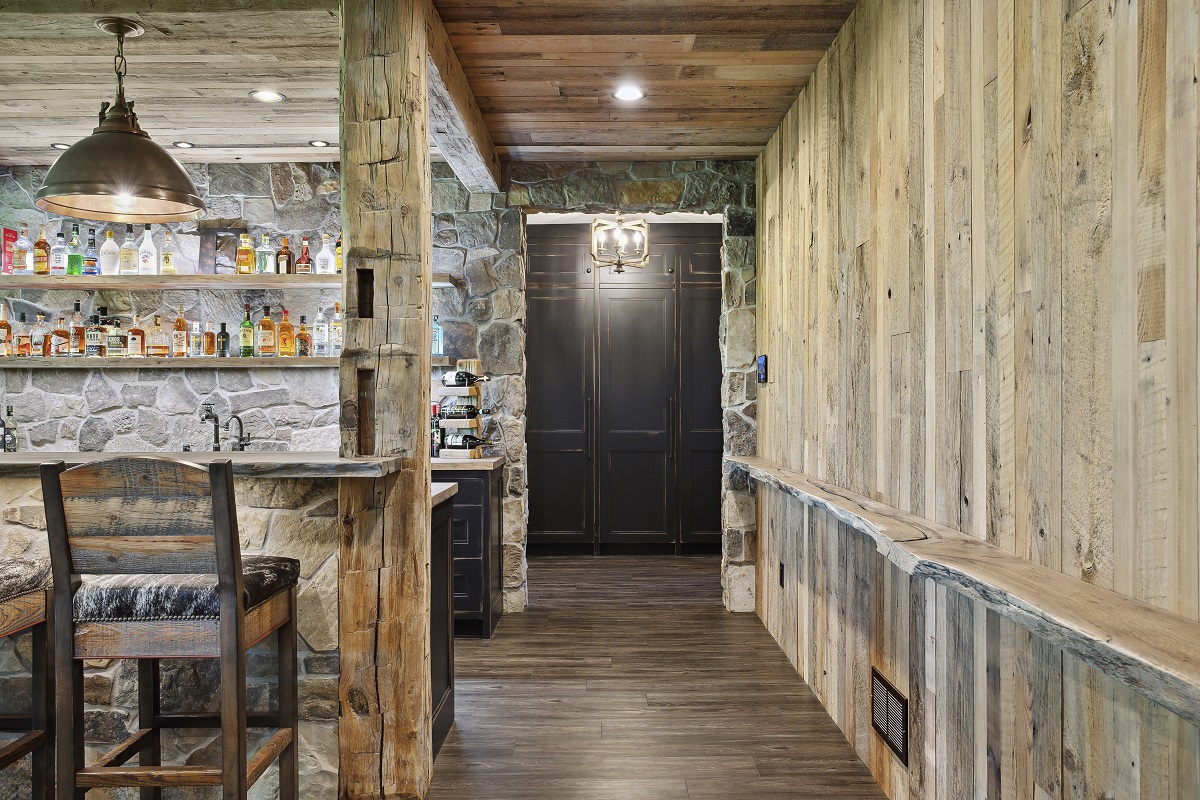 Monticello Rustic Basement Remodel Frontier Custom Builders