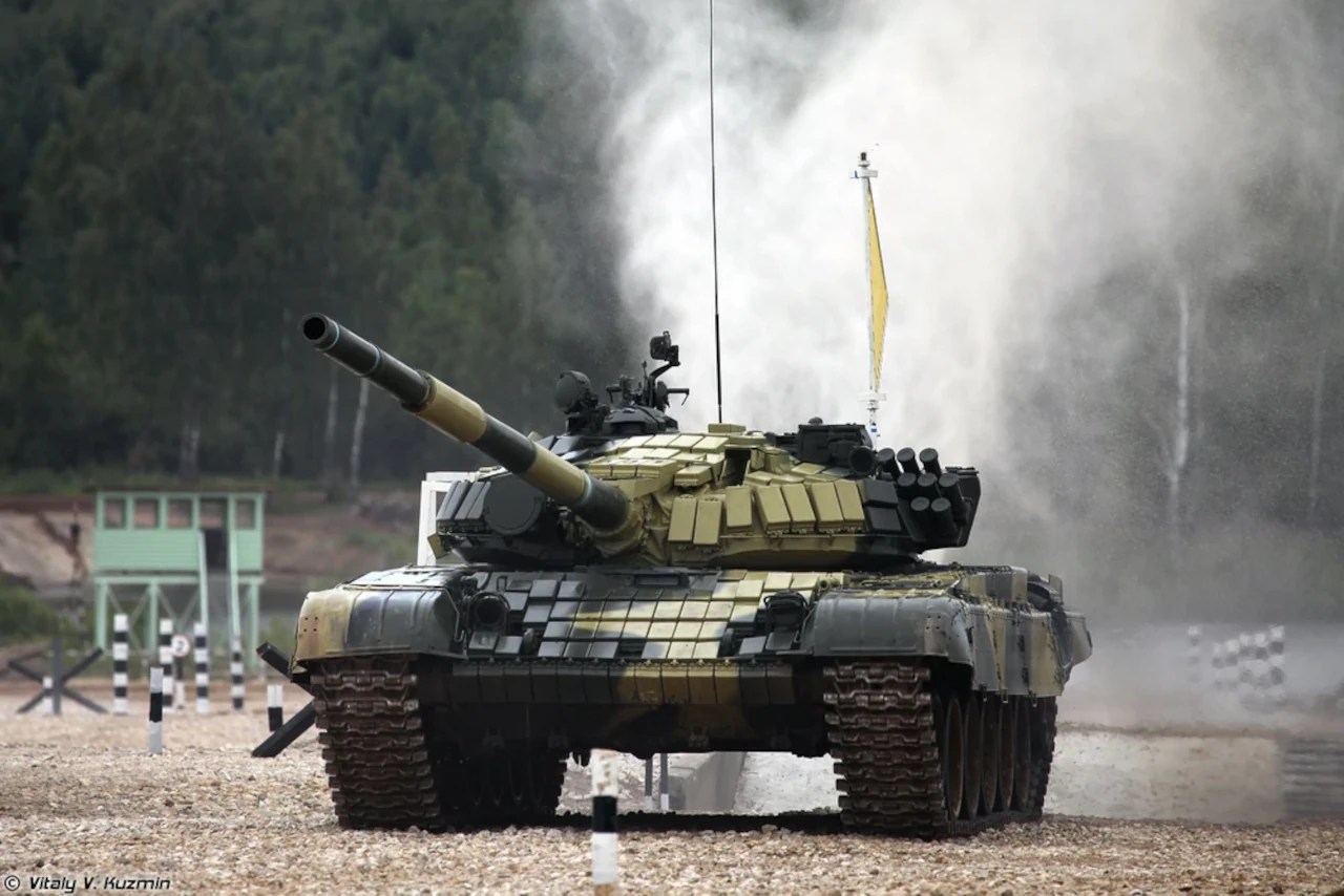 A Russian Army T72B tank took 10 hits from RPG and Javelin ATMG and