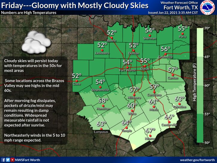Hopkins County Weather Forecast for January 22nd, 2021 Front Porch