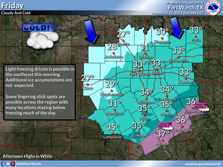 Hopkins County Weather Forecast for February 12th, 2021 Front Porch