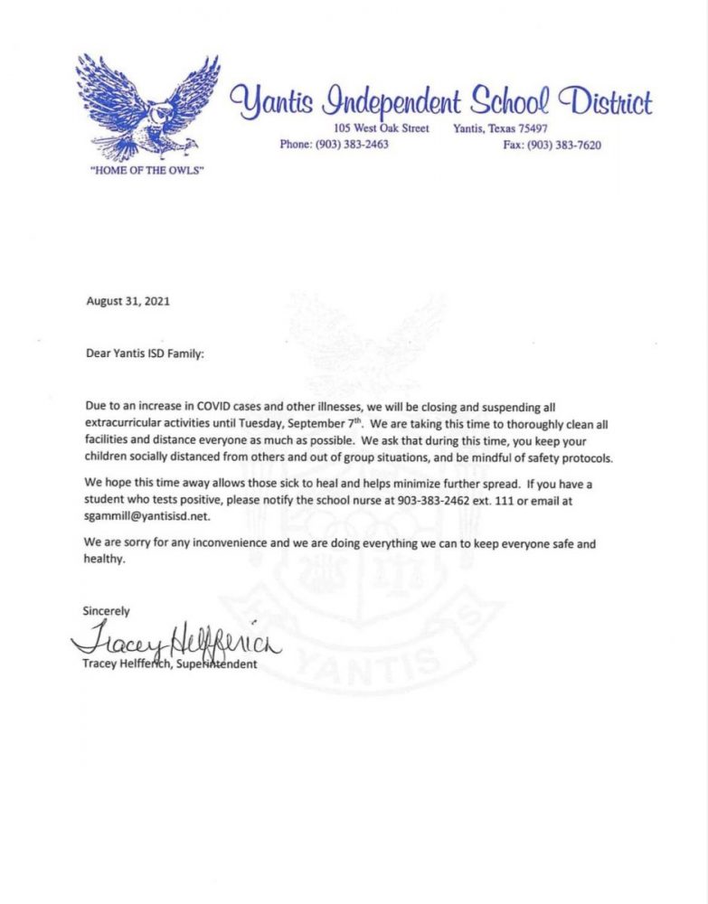 Yantis ISD closed due to COVID19 precautions Front Porch News Texas