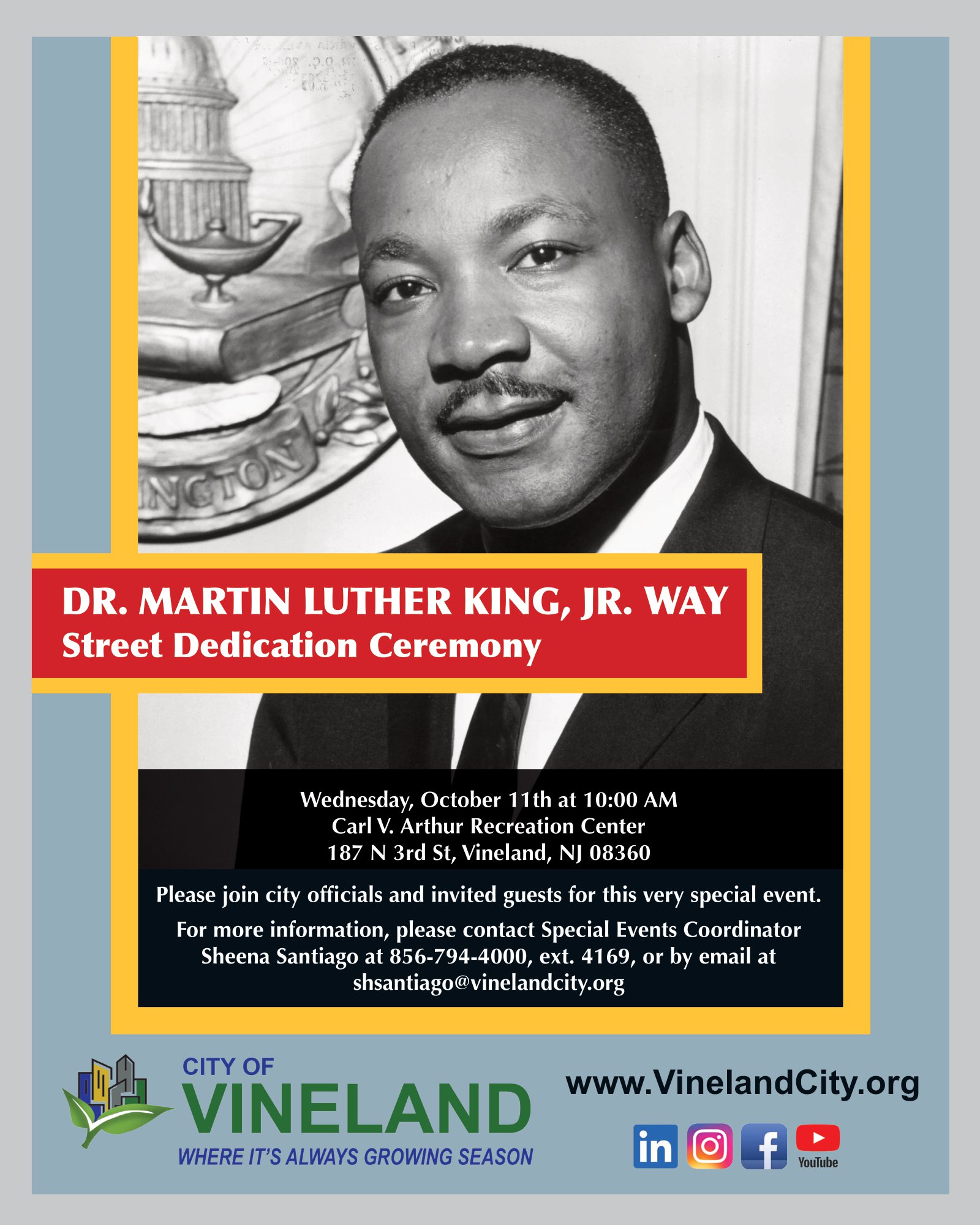 Vineland to Dedicate ‘Dr. Martin Luther King Jr. Way’ on Oct. 11