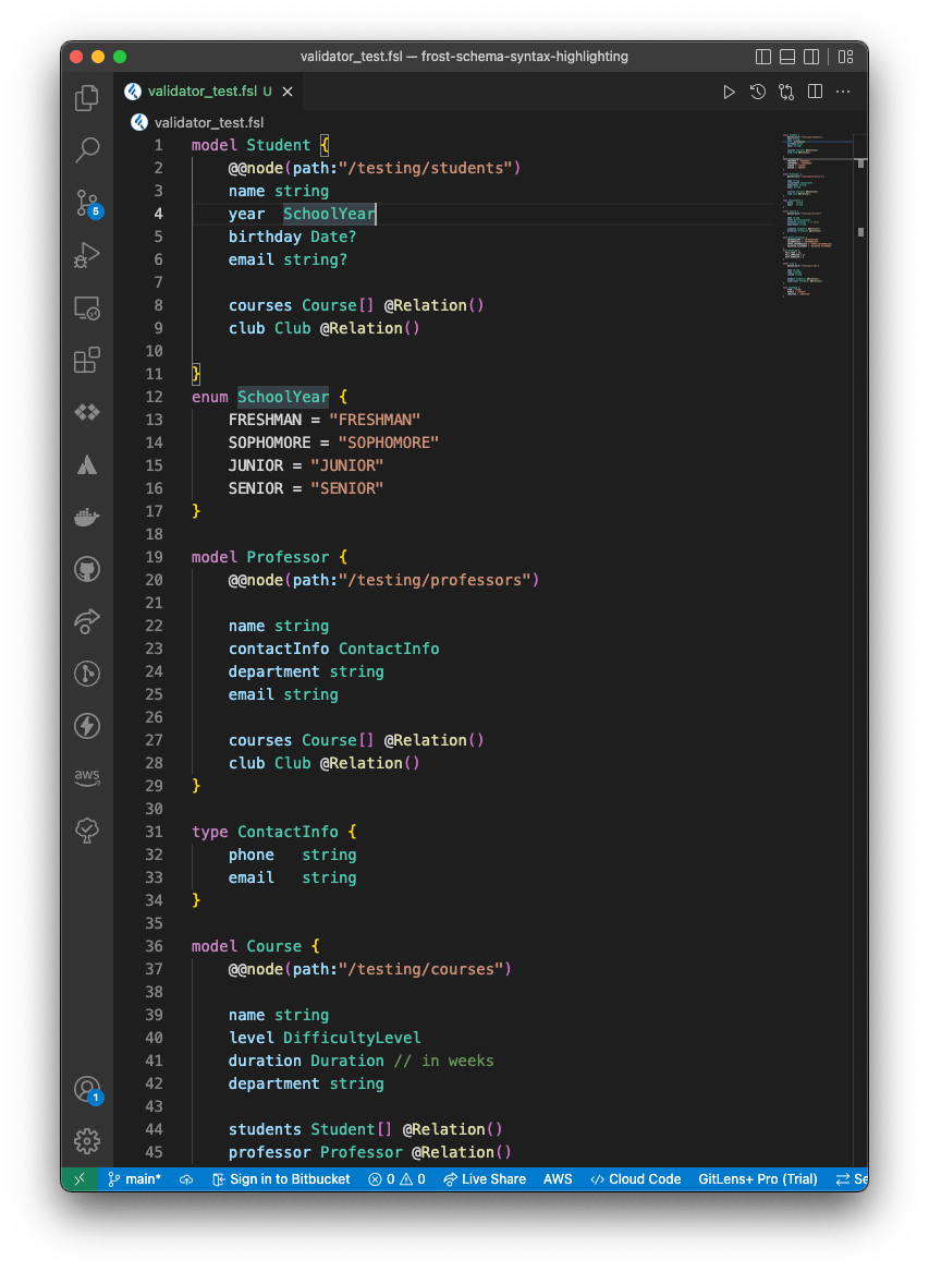 GitHub FrostORM/frostschemasyntaxhighlightingvscode Vscode