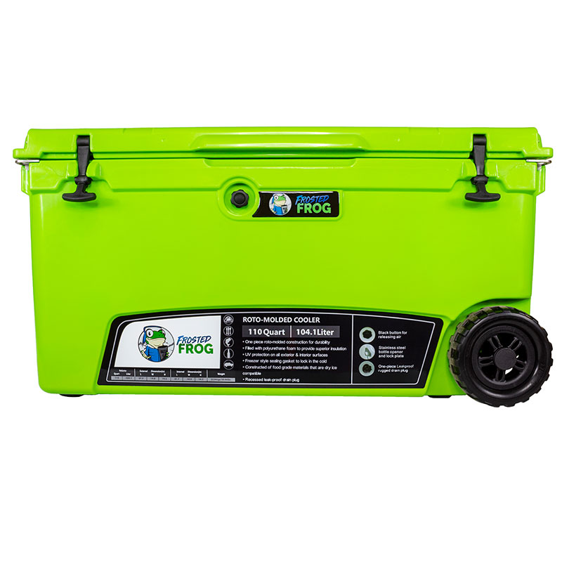 Frosted Frog 110 QT Cooler with Wheels Original Green, 110QT