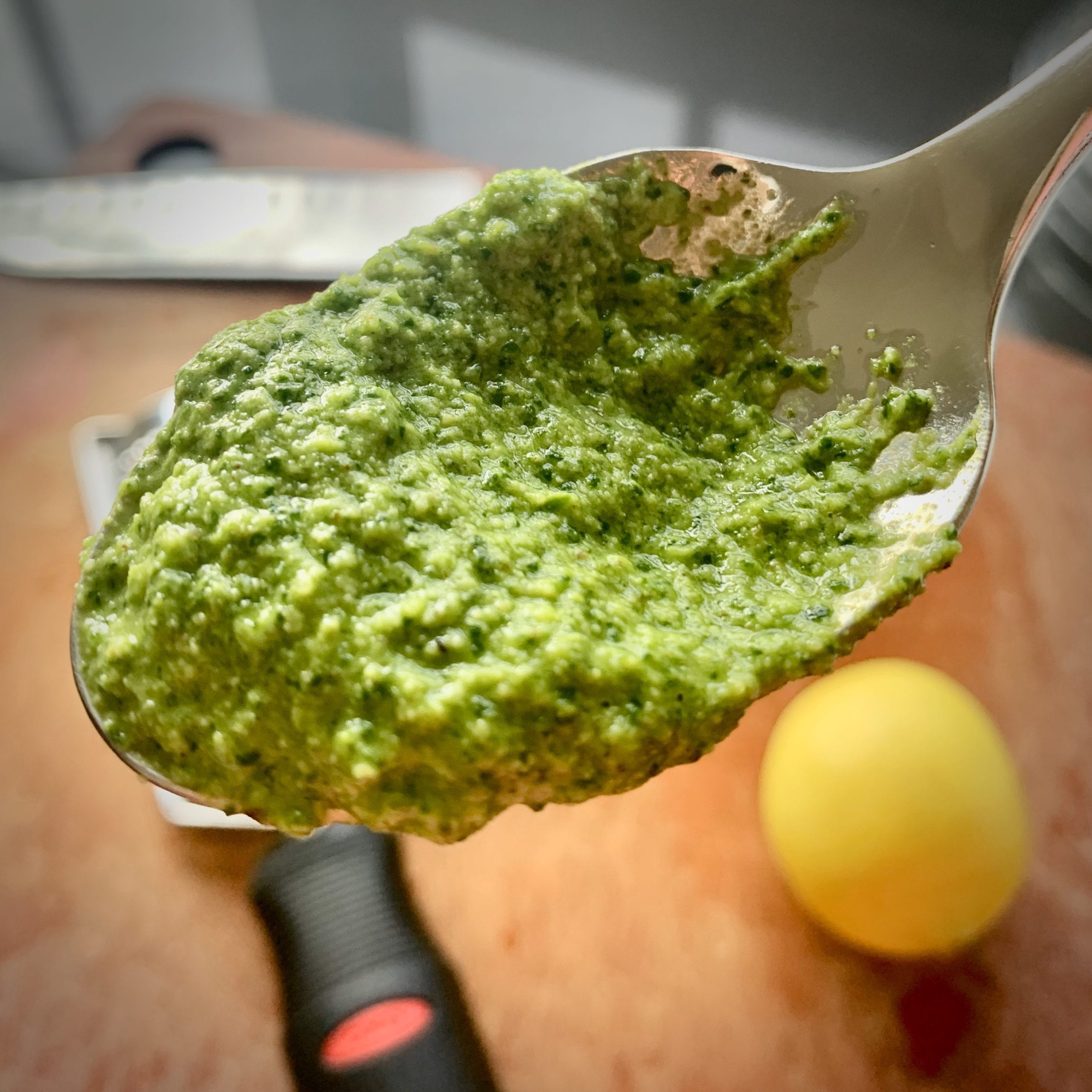 Bright & Spicy Pesto With Walnuts & Asiago Frosted Kale
