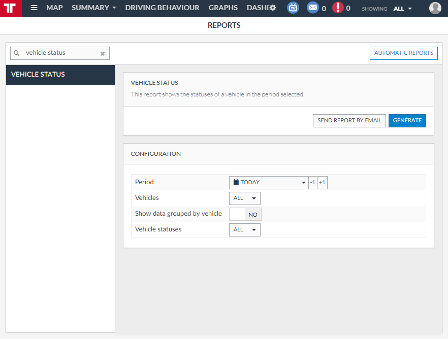 Administration > Vehicles > Vehicle settings Vehicle status Help Center