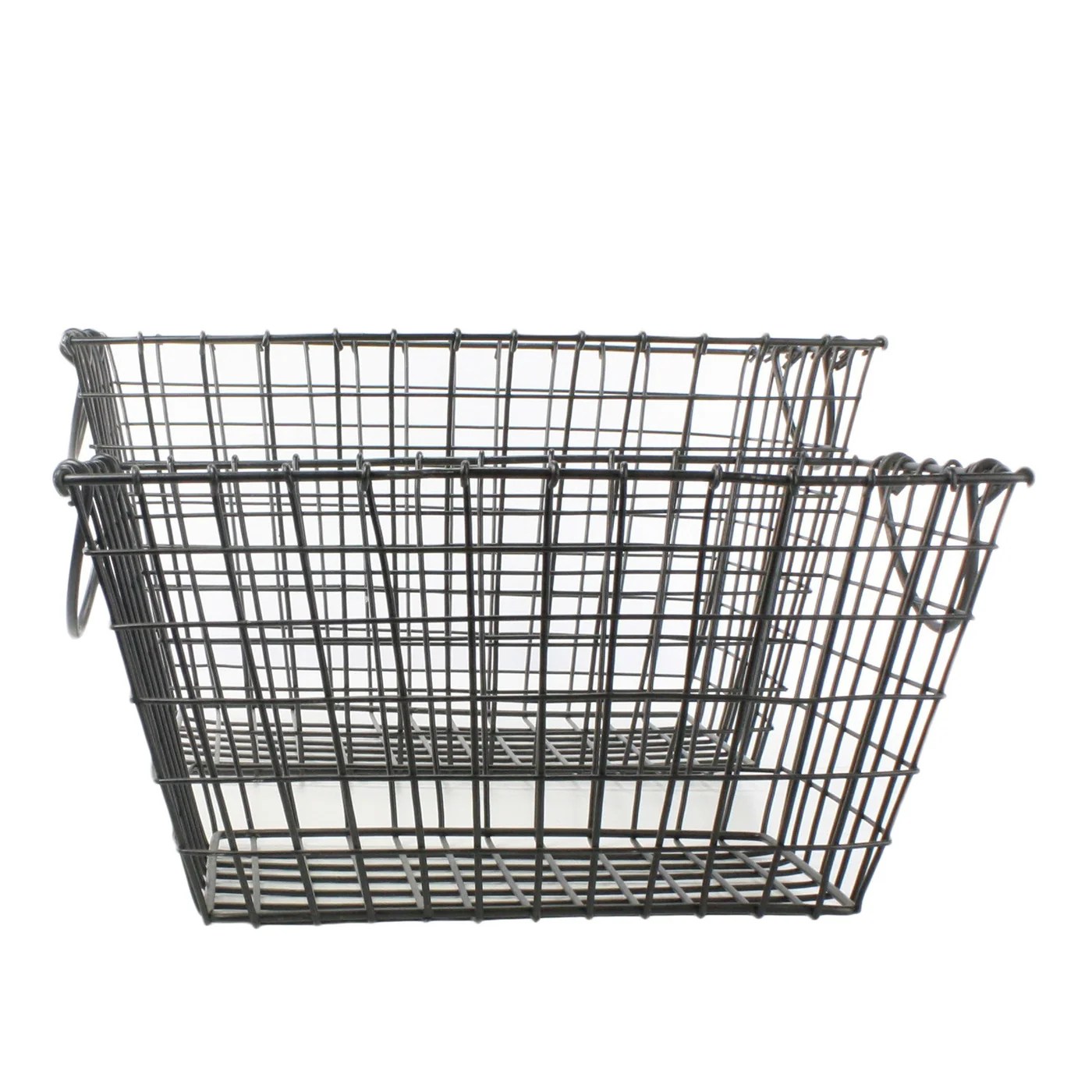 Derby Metal Rectangle Baskets (Set of 2)