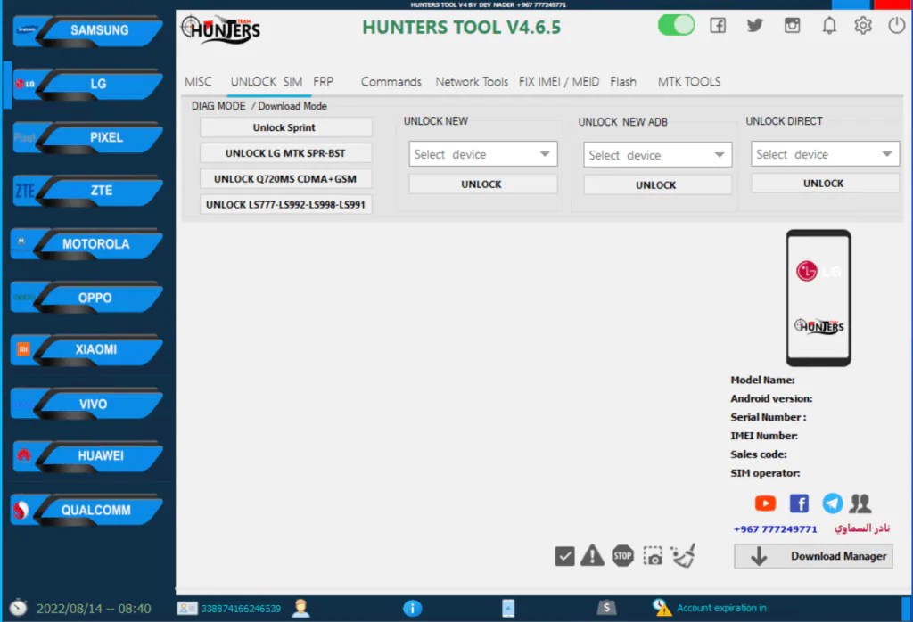 HUNTER TOOL V4.6.5 CRACK FREE License No Register 2022 FRP GODS