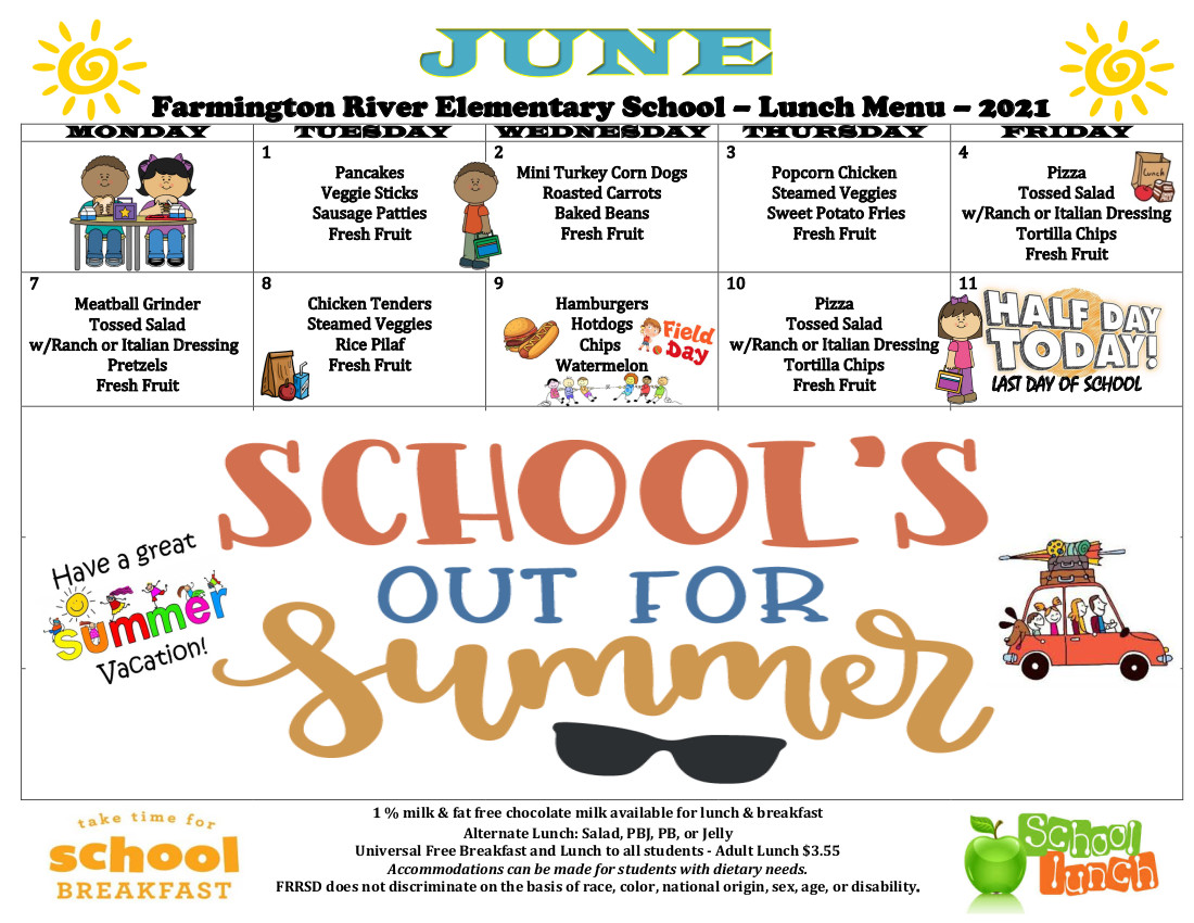 Breakfast/Lunch Menus Farmington River Regional School District