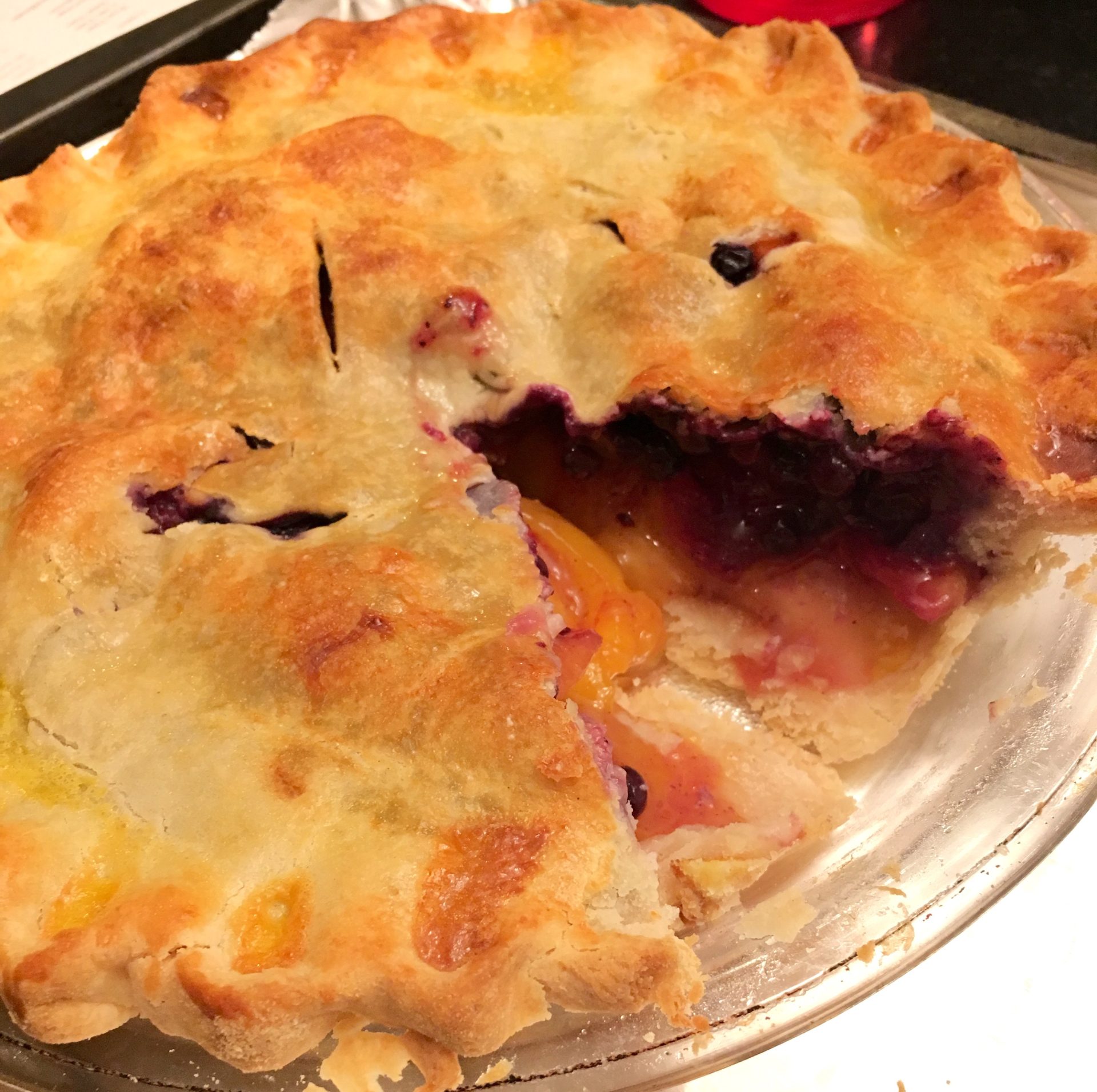 Gluten Free Sugar Free Summer Blueberry Peach Pie Fructose Free Mom