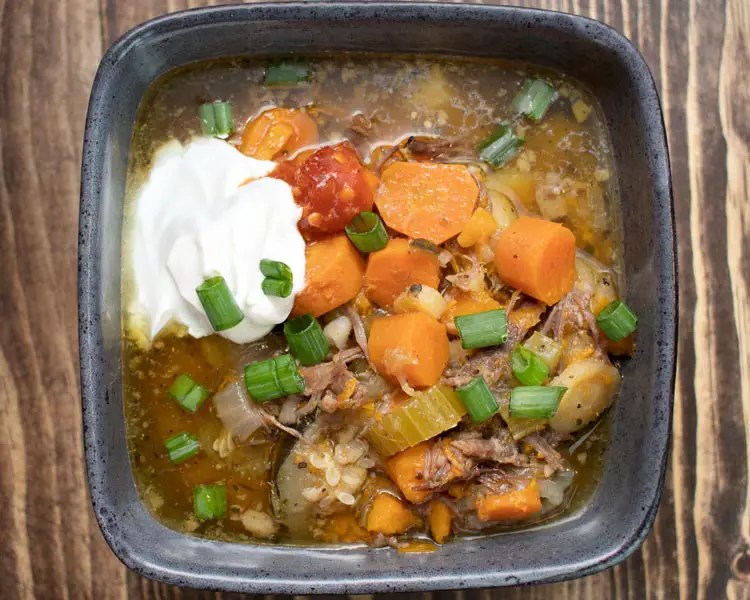 Crockpot Beef Stew With Sweet Potatoes And Parsnips Frugal Fitz Designs