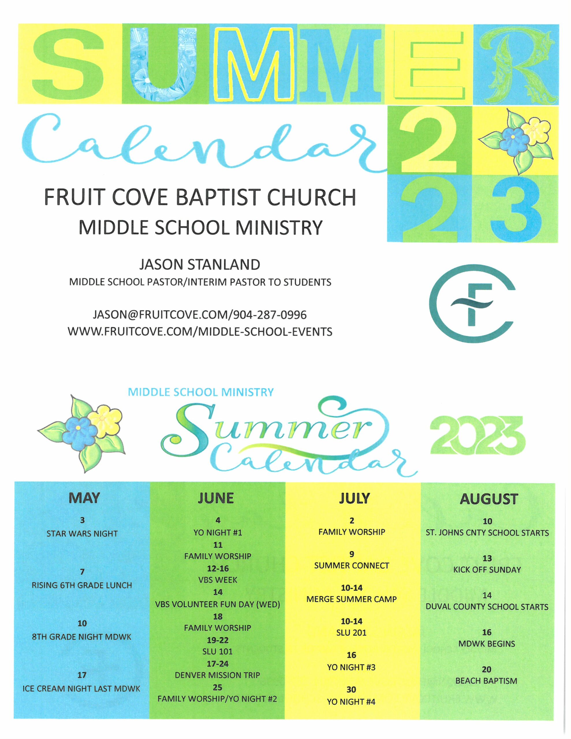 Middle School Events Fruit Cove Baptist Church