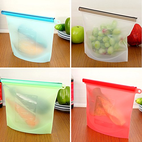 Catchmoney Reusable Vacuum food Zipper Bags,Food Sealer Silicone