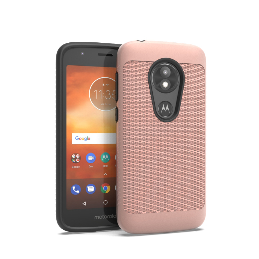 Motorola E5 Cruise/E5 Play Hybrid Weave Pattern Rose Gold FR Wireless