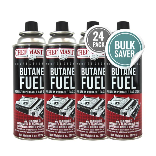 Chef Master 90340 (BF1010) Butane Fuel Pack of 24 x 8oz Canisters USA