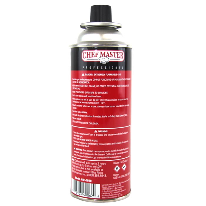 Chef Master 90340 (BF1010) Butane Fuel Pack of 72 x 8oz Canisters USA