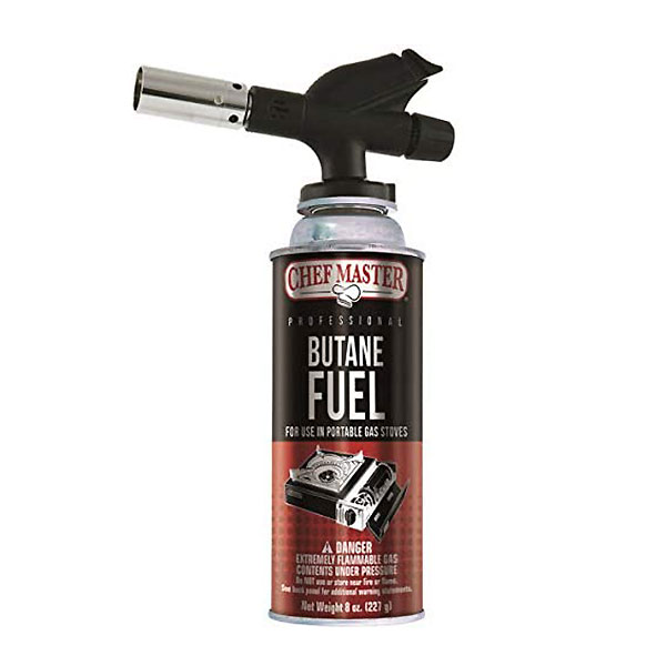 Chef Master 90014 Butane Torch & 4 x Butane Fuel Canisters USA
