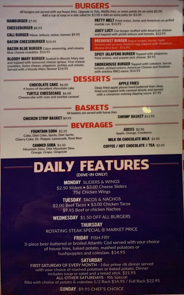 Isanti VFW Post 2735 Our Delicious Menu