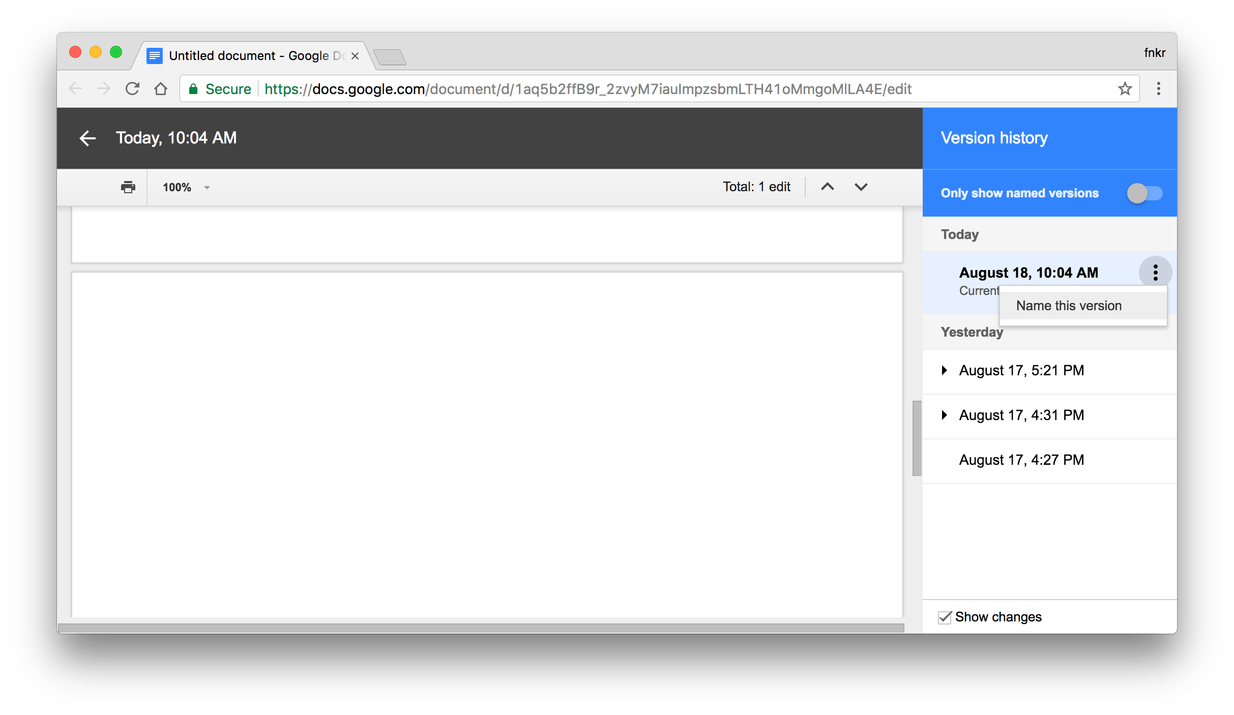 Googledrive Tagging a Google docs revision Valuable Tech Notes