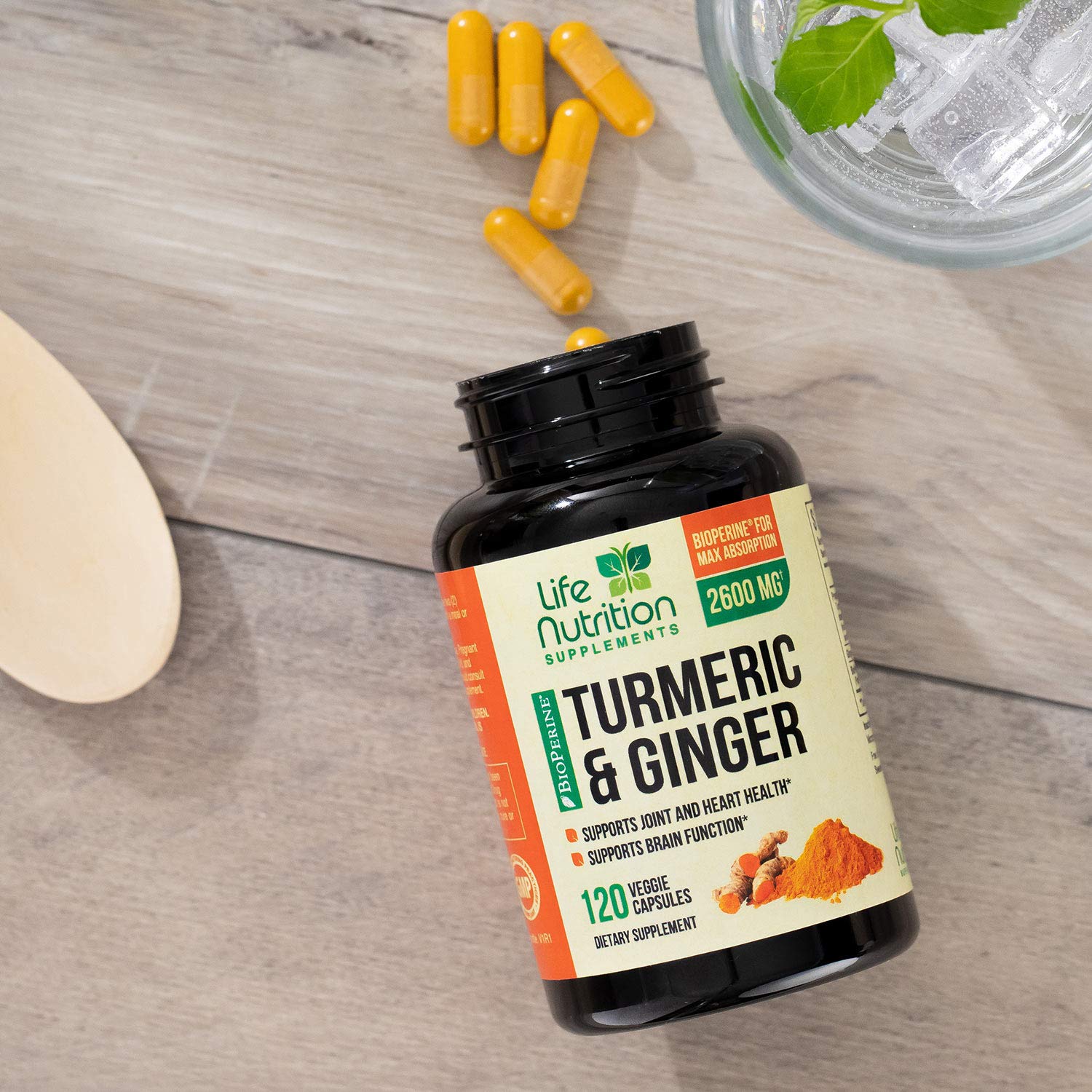 Turmeric Curcumin with Ginger 2600 mg High Absorption Extra Strength