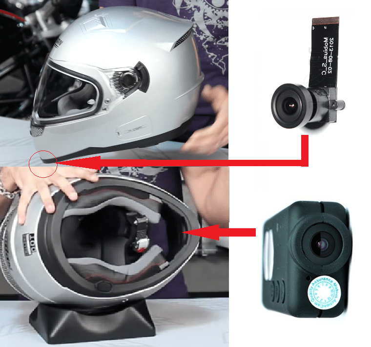 An method to mount a mobius inside a motorcycle helmet