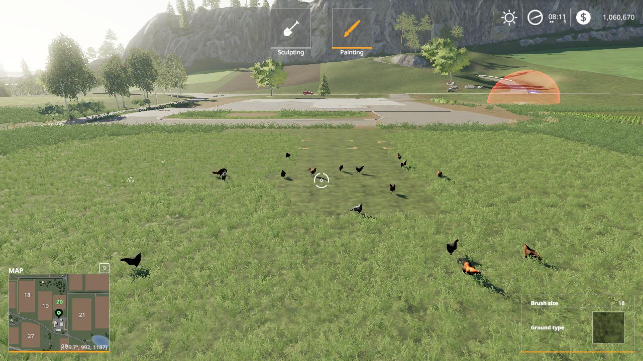 FREE RANGE CHICKENS V1.0 FS19 mod