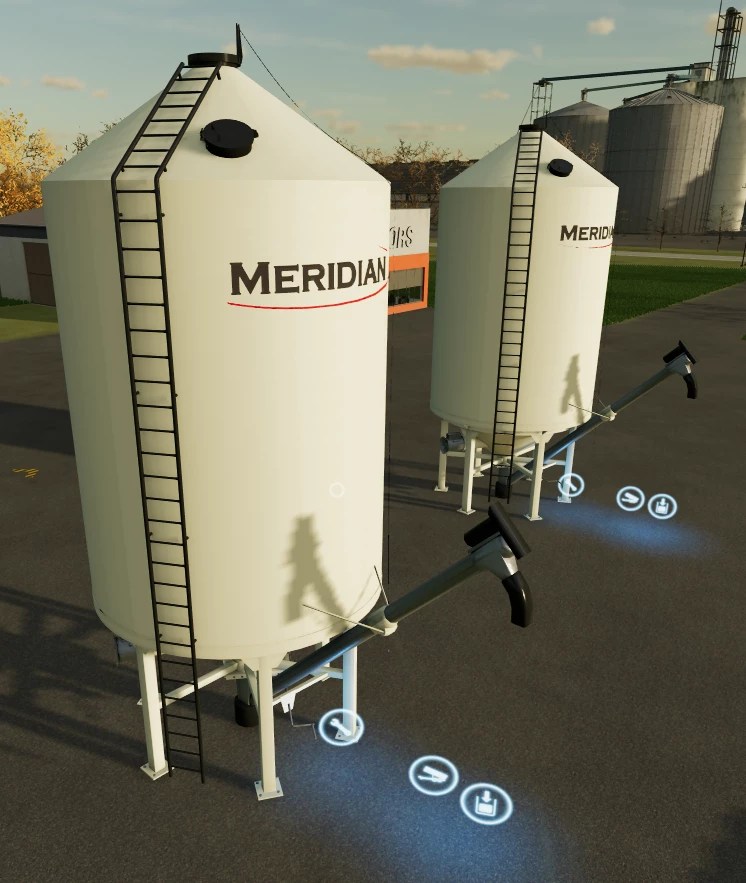 MERIDIAN SEED / FERT SILO'S W / AUGER V1.0 FS22 mod