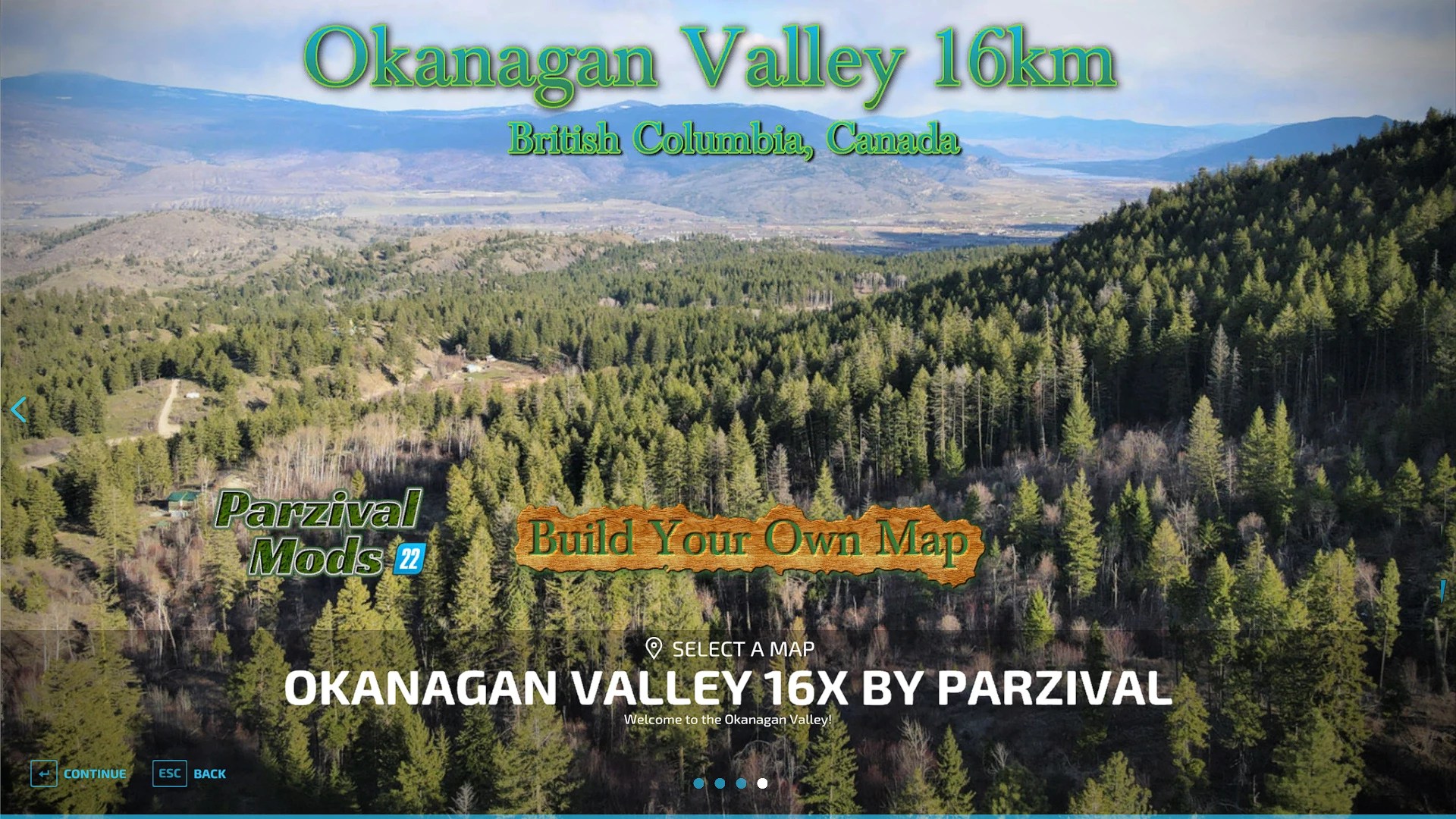 OKANAGAN VALLEY 16 KM OLIVER BC, CANADA V1.2 FS22 mod