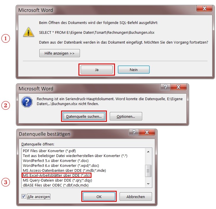 Frage Word kann die Datenquelle... nicht finden. MSOfficeForum