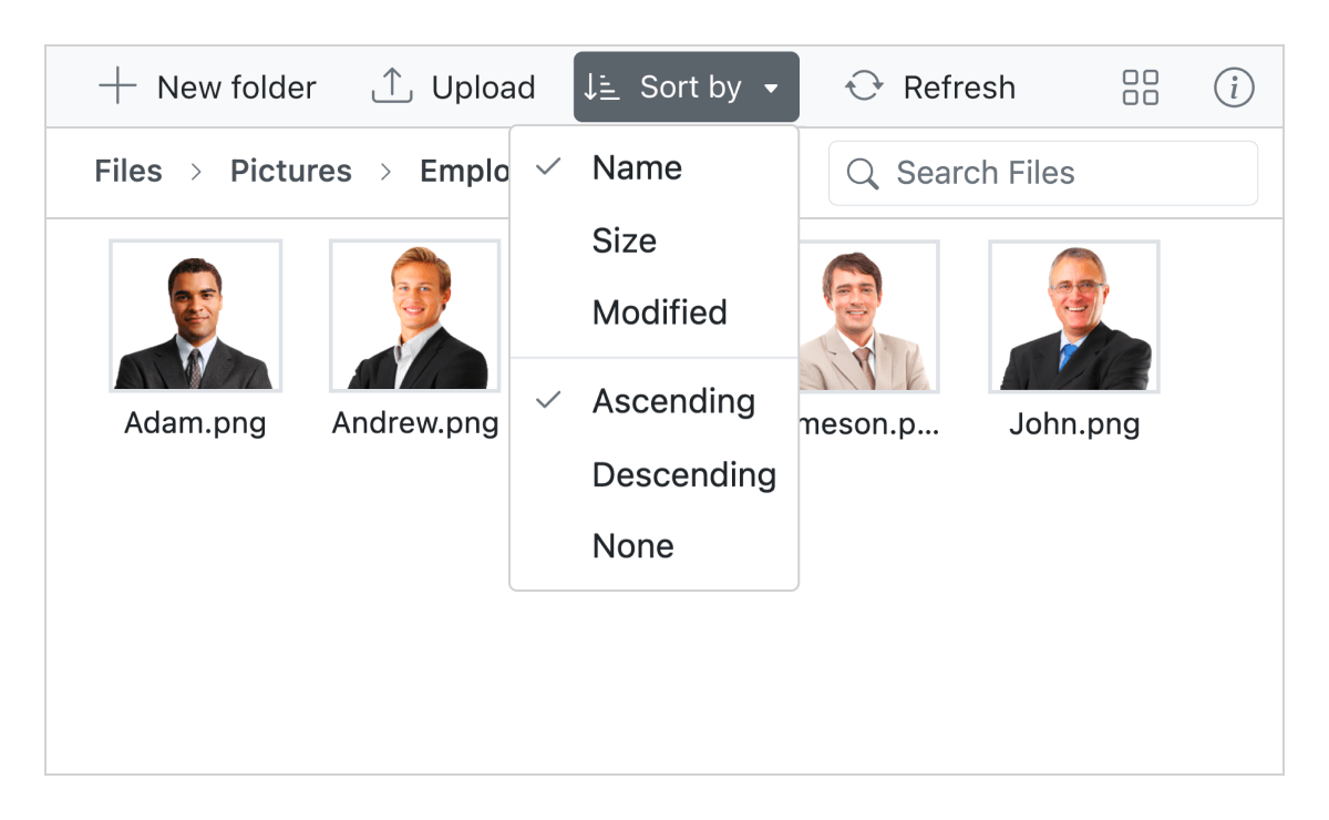Angular File Manager File Explorer Syncfusion