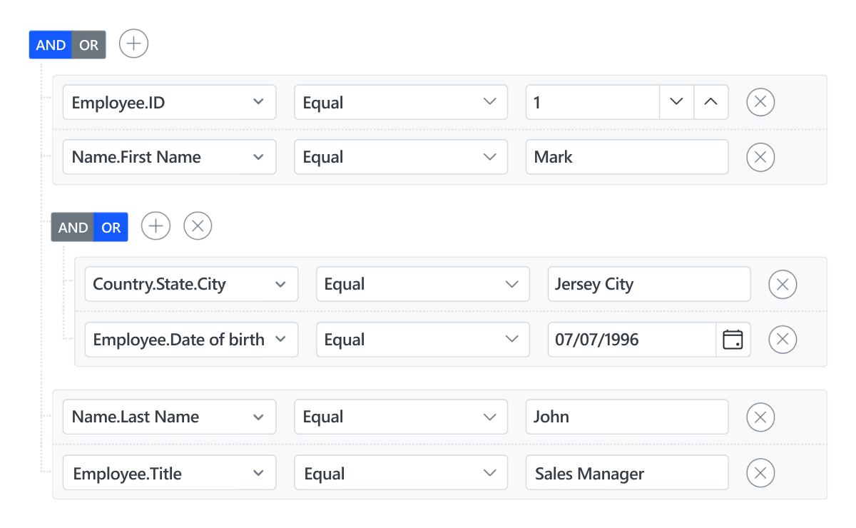 JavaScript Query Builder HTML5 Query Builder Syncfusion