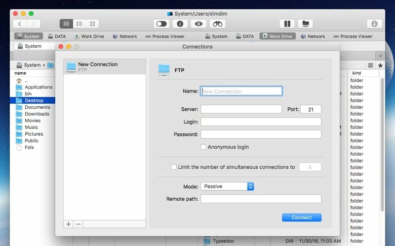 GoDaddy FTP access with FTP client for macOS Commander One