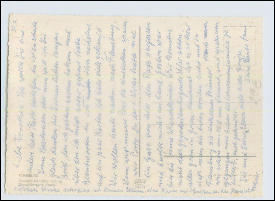 W8G72/ Flensburg Grenze Deutschland Dänemark Krusau AK ca.1965