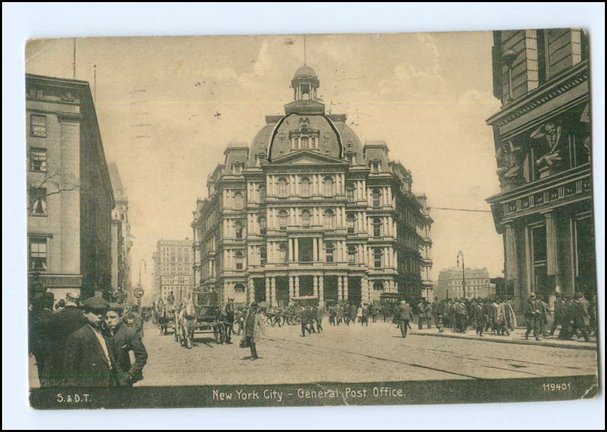 U4833/ New York City General Post Office AK 1908 USA · Martin Bernhard